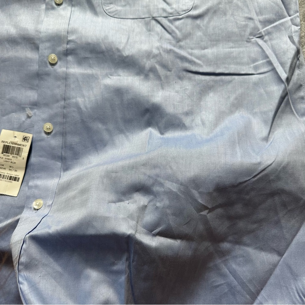 Club Room Men’s Button Down Dress Shirt Light Blue Neck 16.5 - Picture 8 of 10